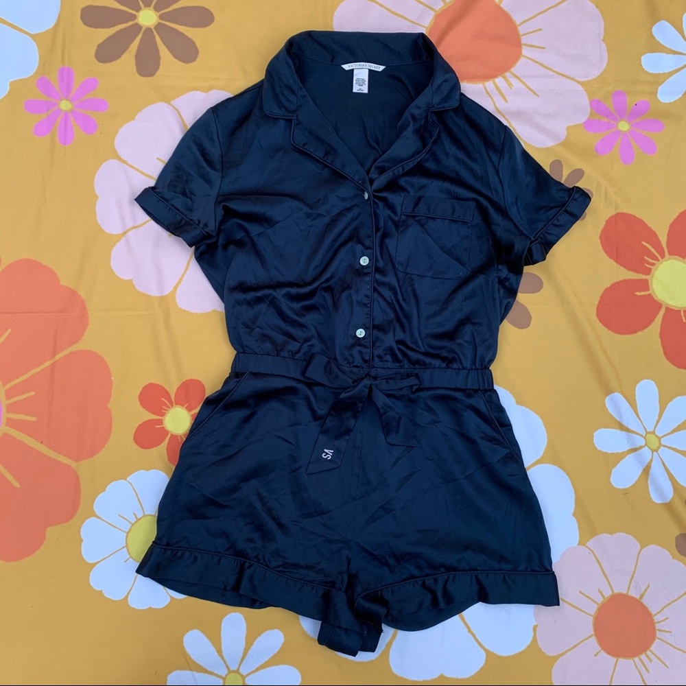 ❌SOLD❌Victoria’s Secret Blue Silk Sleep Romper